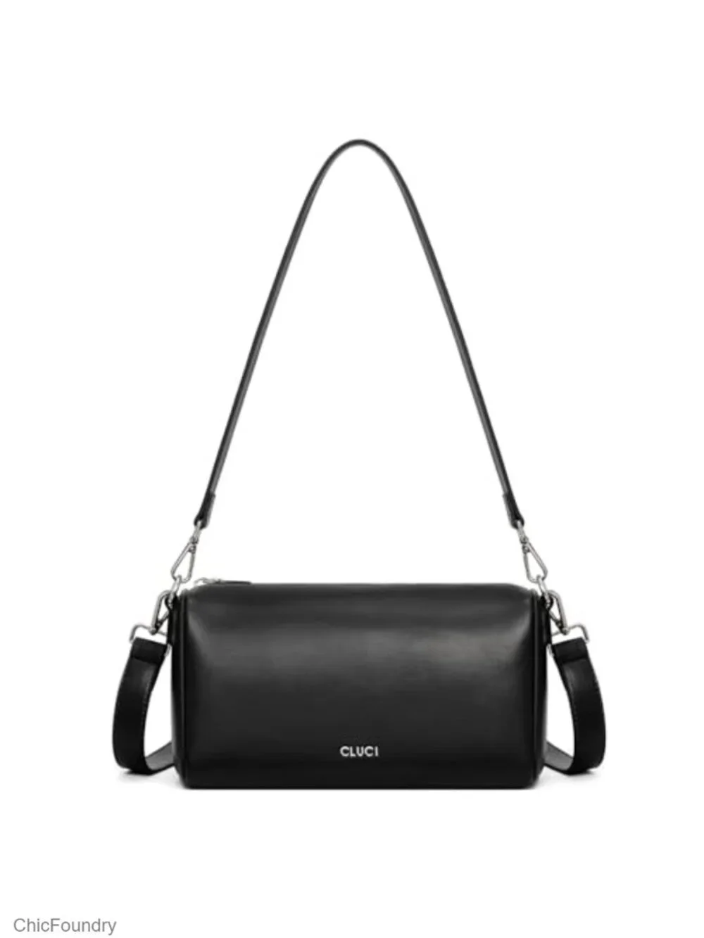 Women's Barrel Crossbody Bag Faux Leather with Two-Way Strap Minimalist